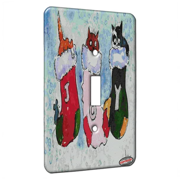 Graphics Wallplates Christms Switch Covers Wall Plate Single Rocker Santa Claus And Reindeer Christmas 